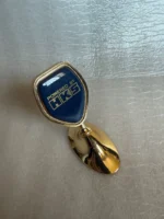 HKS GOLD HOOD EMBLEM ORNAMENT RARE FOR CEDRIC GLORIA PATROL CROWN 80s JDM BADGE - Image 2