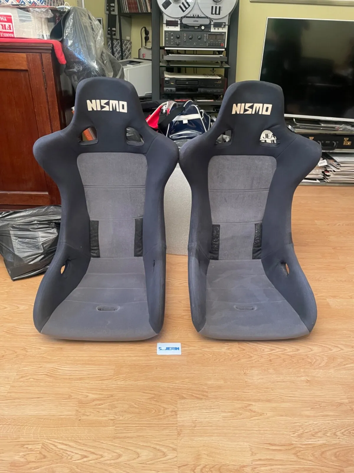 s-l1600-119 Nismo Old Logo Bucket Seat Pair Rare JGTC Rare 400R Recaro SKYLINE GTR R33 R32 - Image 1