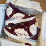 Givenchy mens sneakers size 40 USA 7.5 Burgundy white red high top
