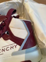 Givenchy mens sneakers size 40 USA 7.5 Burgundy white red high top - Image 3