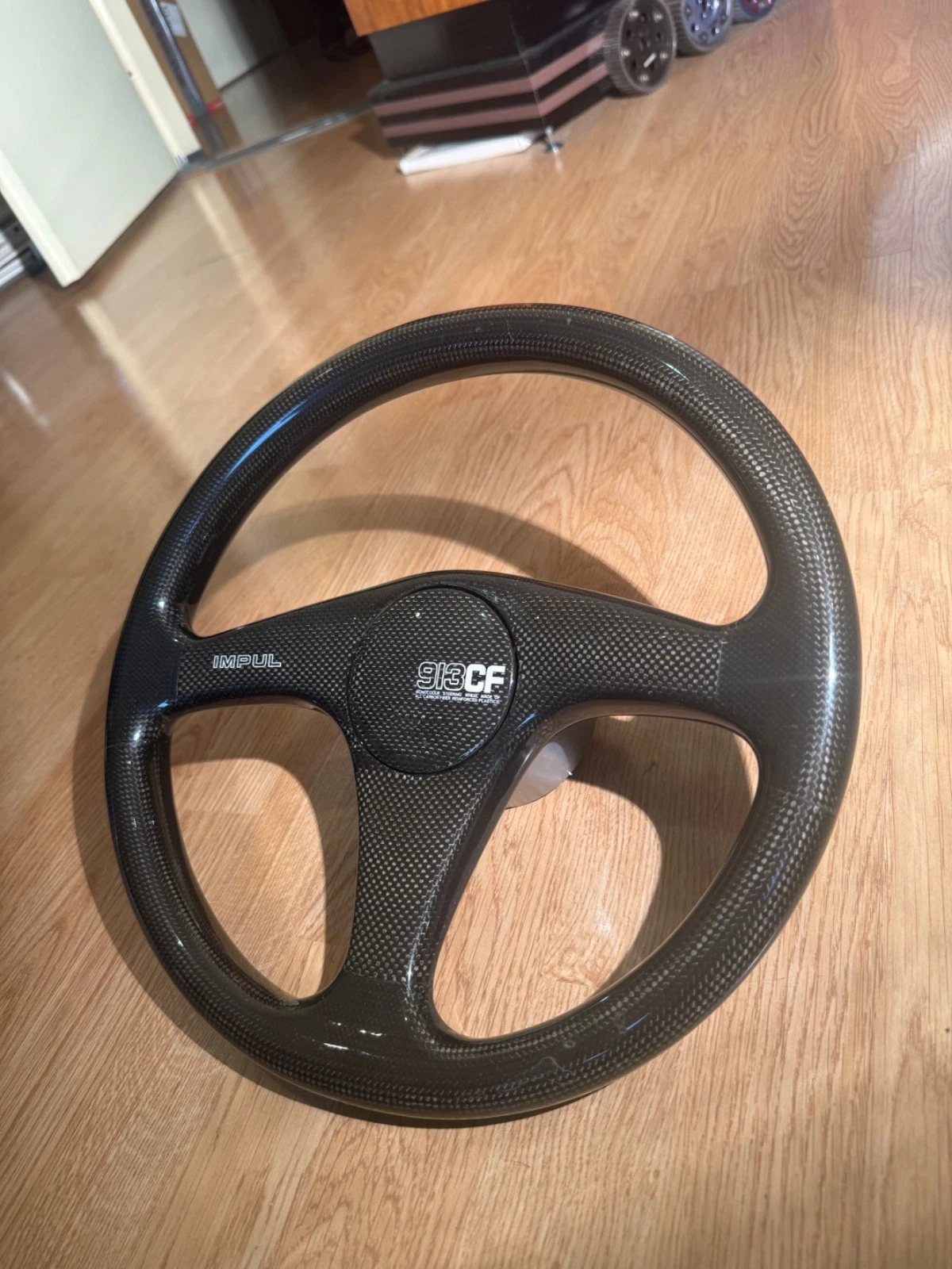 s-l1600-28 IMPUL 913 CF dry carbon Steering Wheel HORN RARE NISMO SKYLINE SILVIA GTR R32 - Image 1