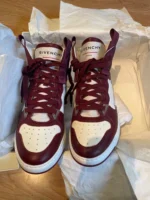 Givenchy mens sneakers size 40 USA 7.5 Burgundy white red high top - Image 5