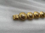 Gianni Versace Gold Plated Bracelet Vintage 90s Medusa Ring Arm badge 80s - Image 5