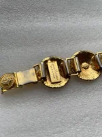 Gianni Versace Gold Plated Bracelet Vintage 90s Medusa Ring Arm badge 80s - Image 3